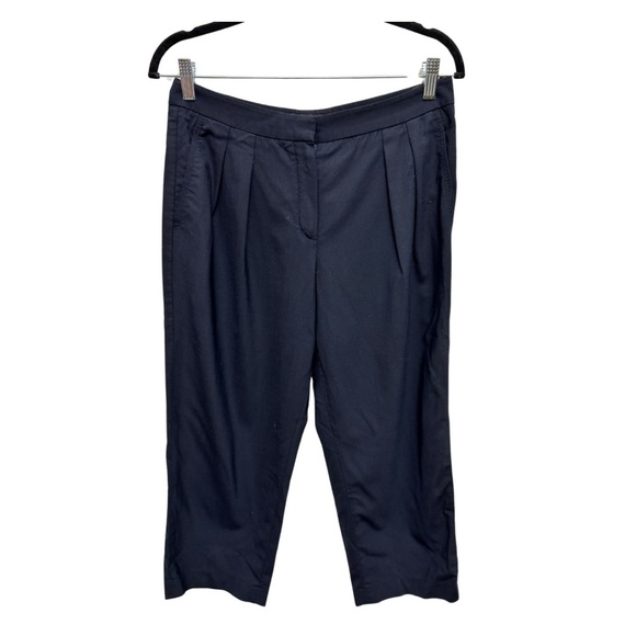 Babaton Cropped Wool Blend Pants Navy - Picture 1 of 8
